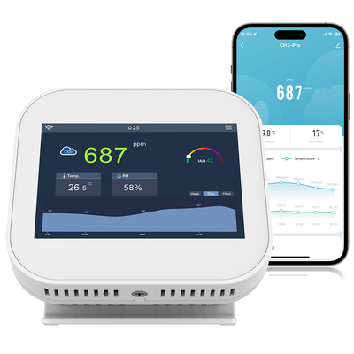 Хорошая цена. Indoor CO₂ Air Quality Monitor – 320x480 TFT Display, Dual NDIR Sensors, 5V Power Supply CH3 Pro онлайн