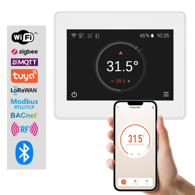 Хорошая цена. Многопротокольный интеллектуальный термостат HVAC – WiFi/Zigbee/Tuya, дистанционное управление через приложение/сенсорный экран, совместимость с 2/4-трубными системами онлайн