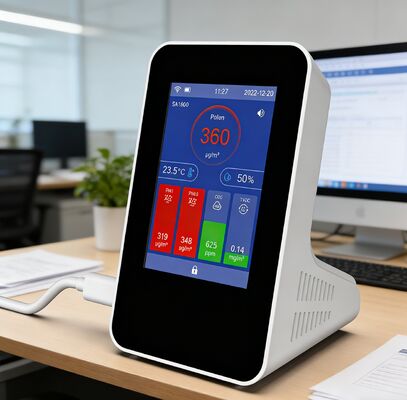 Хорошая цена. WiFi Bluetooth Монитор качества воздуха 1800 - 7-в-1 мультигазовый детектор с 3,5-дюймовым цветным сенсорным экраном онлайн