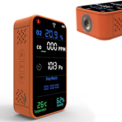 Хорошая цена. Оптовая продажа Smart WiFi PT09 Монитор качества воздуха - 6-в-1 CO/O2/Temp/Humidity/Barometer/Altimeter Detector Real-Time Display онлайн