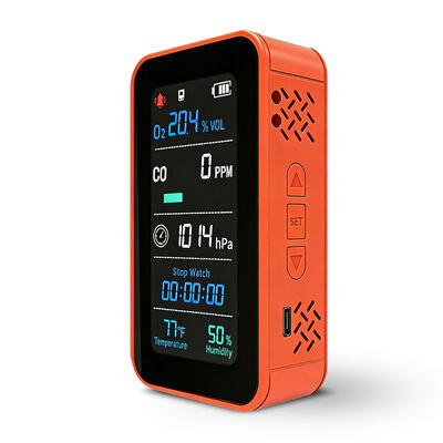 Хорошая цена. PT09 6-в-1 Монитор качества воздуха - детектор CO O2 с температурой/RH/высотом/барометром, перезаряжаемый портативный газовый монитор онлайн